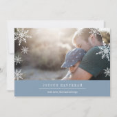 Modern Wish Hanukkah-fotokaart | Bericht bewerkbaa Feestdagenkaart (Voorkant)