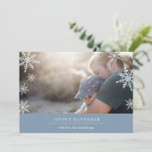 Modern Wish Hanukkah-fotokaart | Bericht bewerkbaa Feestdagenkaart (Staand voorkant)