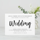 Modern Wish | Zwarte en witte bruiloft Kaart (Staand voorkant)