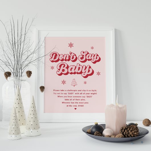Modern Wishes voor Baby Christmas Baby shower Game Poster