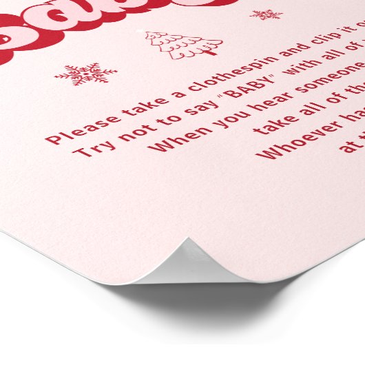 Modern Wishes voor Baby Christmas Baby shower Game Poster (Hoek)