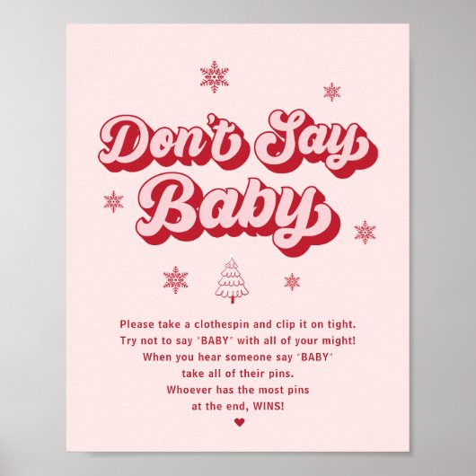Modern Wishes voor Baby Christmas Baby shower Game Poster (Voorkant)