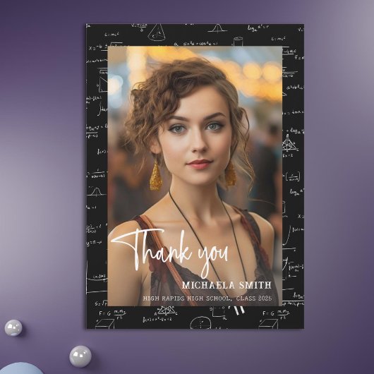 Modern Wiskunde Script Photo Afstuderen Bedankkaart
