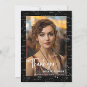 Modern Wiskunde Script Photo Afstuderen Bedankkaart (Voorkant)