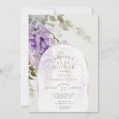 Modern Wisteria Floral Waterverf Baby shower Kaart (Voorkant)