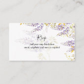 Modern Wisteria Paars Wedding QR Code RSVP Informatiekaartje (Voorkant)