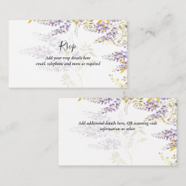 Modern Wisteria Paars Wedding QR Code RSVP Informatiekaartje