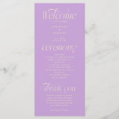 Modern Wisteria Trouwprogramma met typografie Programmakaart (Voorkant)