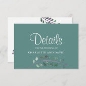 Modern Wisteria Watecolor Wedding Detail Informatiekaartje (Voorkant / Achterkant)