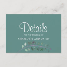 Modern Wisteria Watecolor Wedding Detail