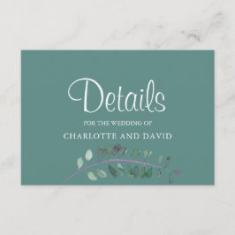 Modern Wisteria Watecolor Wedding Detail Informatiekaartje