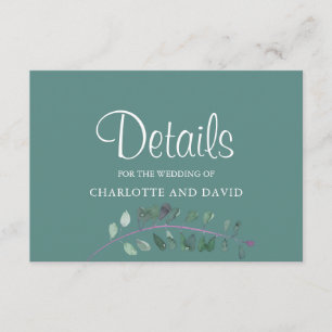 Modern Wisteria Watecolor Wedding Detail Informatiekaartje
