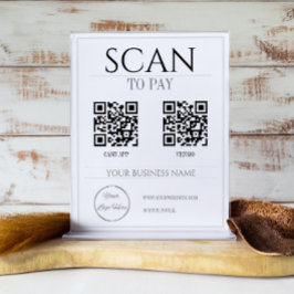 modern wit 2 QR code corporate scan te betalen Poster