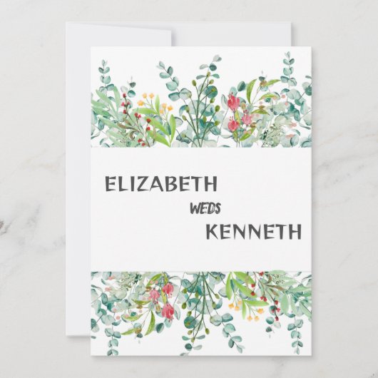 Modern wit 4 grid foto's bruiloft kaart (Voorkant)