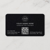  Modern Wit Afgerond Premium Zwart Visitekaartje (Voorkant)