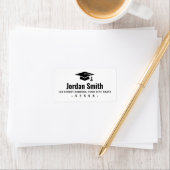 Modern wit afstuderen pet retouradres etiket (Insitu)