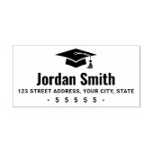 Modern wit afstuderen pet retouradres rubberstempel (Afrduk)