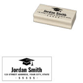 Modern wit afstuderen pet retouradres rubberstempel (Gestempeld)