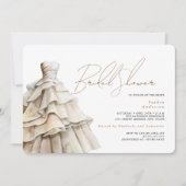 Modern Wit Beige Trouwjurk Vrijgezellenfeest Kaart (Voorkant)