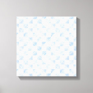 Modern wit blauw dambord patroon canvas afdruk
