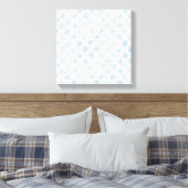 Modern wit blauw dambord patroon canvas afdruk (Insitu (Slaapkamer))