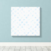 Modern wit blauw dambord patroon canvas afdruk (Insitu (Houten vloer))