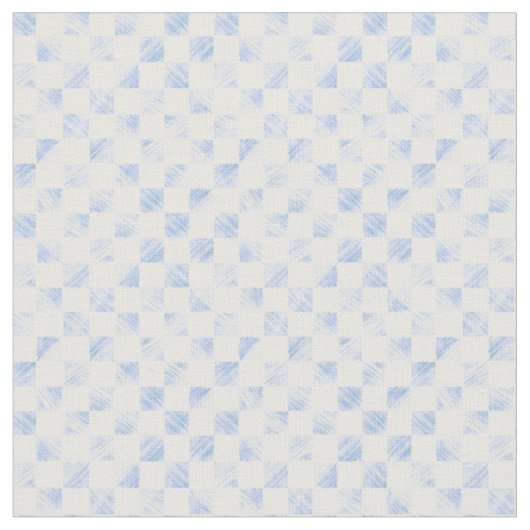 Modern wit blauw dambord patroon stof (Close Up)
