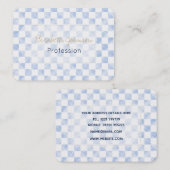 Modern wit blauw dambord patroon visitekaartje (Voorkant / Achterkant)