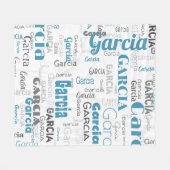 Modern wit Blauwgroen grijs naampatroon graffiti Fleece Deken (Voorkant (Horizontaal))