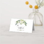 Modern wit bloemen Floral Table Number Plaatskaartje (Voorkant)