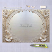 Modern Wit Bloemen Parels Tissuepapier (Craft)