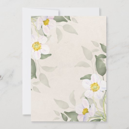 Modern wit bloemengroen Vrijgezellenfeest Save The Date (Achterkant)