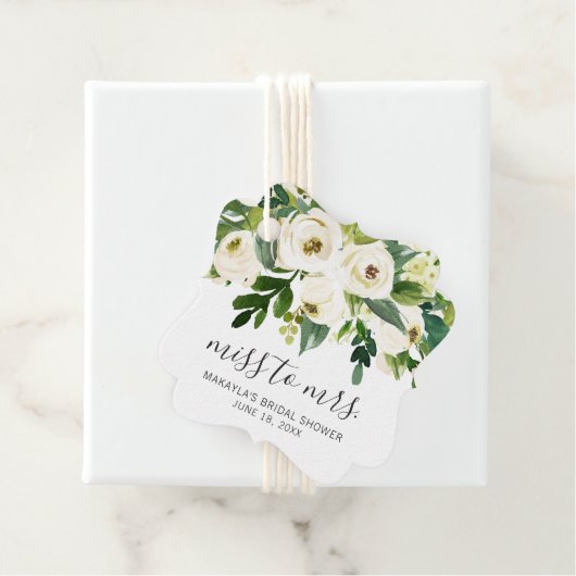 Modern wit bloemig elegant Vrijgezellenfeest Bedankjes Labels (In situ)