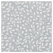 Modern wit botanisch bladpatroon op lichtgrijs stof (Close Up)