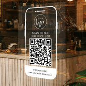 Modern Wit Business Logo Scan Prijzenlijst QR Code Raamsticker