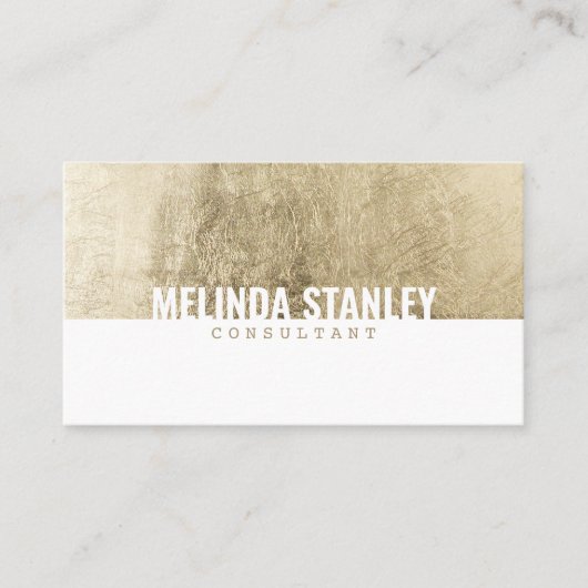 Modern wit chic goud folie elegant kleurenblok visitekaartje (Voorkant)