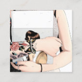 Modern wit custom afbeelding grafisch ontwerper co vierkante visitekaartje (Achterkant)