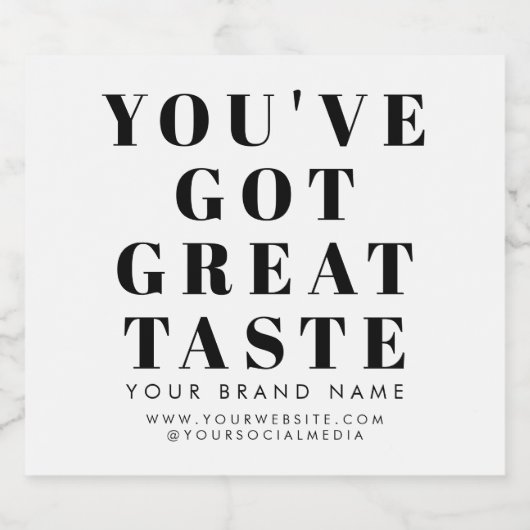 Modern wit doos verpakkingslabel sparkling wijnetiket (Enkel label)