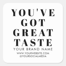 Modern wit doos verpakkingslabel vierkante sticker