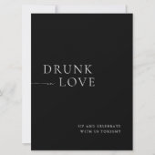 Modern Wit Drink in Liefde Trouwbar Sign Kaart (Voorkant)