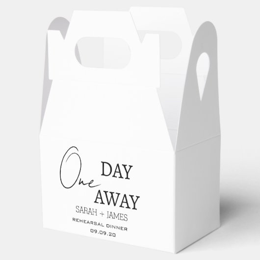 Modern wit een dag weg repetitie diner feest bedankdoosjes (Geopend)