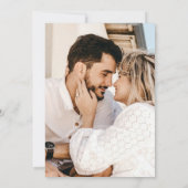 Modern Wit Eenvoudig Minimalistisch Fotohuwelijk Kaart (Achterkant)