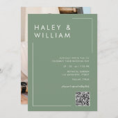 Modern Wit Eenvoudig Minimalistisch Fotohuwelijk Kaart (Voorkant / Achterkant)