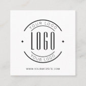 Modern wit eenvoudig voeg uw logo toe vierkante visitekaartje (Voorkant)
