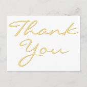 Modern wit elegant Faux Gold Script Hartelijk dank Briefkaart (Voorkant)