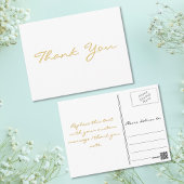 Modern wit elegant Faux Gold Script Hartelijk dank Briefkaart