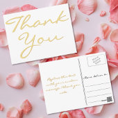 Modern wit elegant Faux Gold Script Hartelijk dank Briefkaart