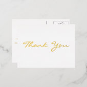 Modern wit elegant Faux Gold Script Hartelijk dank Folie Uitnodiging Briefkaart (Voorkant / Achterkant)