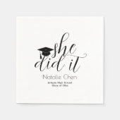 Modern wit Elegant Fonts Afstuderen servetten (Voorkant)