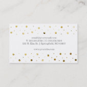 Modern wit en bladgoud Polka Dot Visitekaartje (Achterkant)